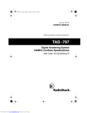 Radio Shack TAD -797 Owner's Manual