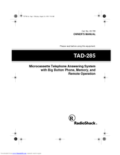 Radio Shack 43-785 Owner's Manual