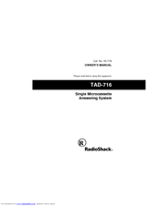 Radio Shack TAD-716 Owner's Manual