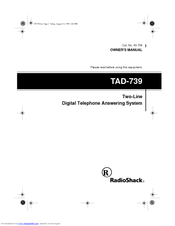 Radio Shack TAD-739 Owner's Manual