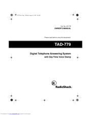 Radio Shack TAD-779 Owner's Manual