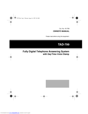 Radio Shack TAD-799 Owner's Manual