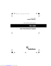 Radio Shack TD-1500 Owner's Manual