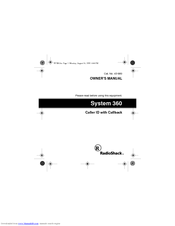 Radio Shack System 360 Owner's Manual