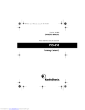 Radio Shack CID-932 Owner's Manual