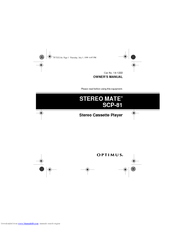Optimus STEREO MATE SCP-81 Owner's Manual