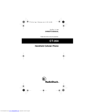 Radio Shack CT-354 Owner's Manual