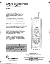 Radio Shack 43-3823 Owner's Manual