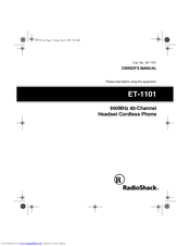 Radio Shack ET-1101 Owner's Manual