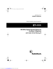 Radio Shack ET-1111 Owner's Manual