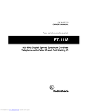 Radio Shack ET-1118 Owner's Manual