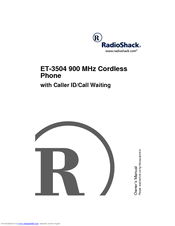 Radio Shack ET-3504 Owner's Manual