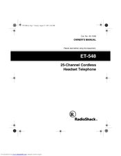 Radio Shack ET-548 Owner's Manual