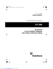 Radio Shack ET-596 Owner's Manual