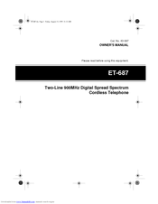 Radio Shack ET-687 Owner's Manual