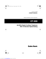 Radio Shack ET-908 Owner's Manual