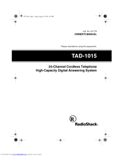 Radio Shack TAD-1015 Owner's Manual