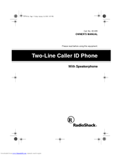 Radio Shack Two-Line Caller ID Phone With Speakerphone Owner's Manual