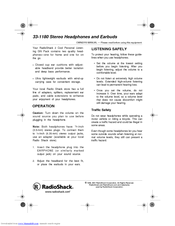 Radio Shack 33-1180 Owner's Manual