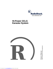 Radio Shack Hi-Power CD+G Karaoke System Owner's Manual