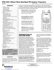 Radio Shack HTX-420 Owner's Manual