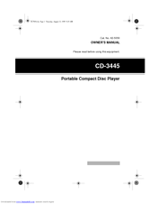 Radio Shack CD-3445 Owner's Manual