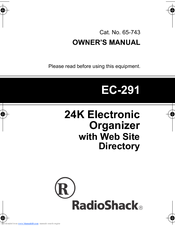 Radio Shack EC-291 Owner's Manual