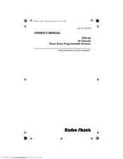 Radio Shack PRO-28 Owner's Manual