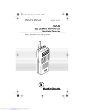 Radio Shack PRO-76 Owner's Manual