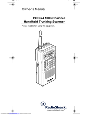 Radio Shack PRO-94 Owner's Manual