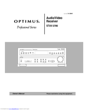 Optimus STAV-3780 Owner's Manual