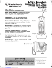 Radio Shack 43-3872 User Manual