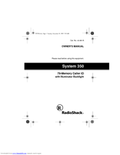 Radio Shack Caller ID System 350 Owner's Manual