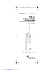Radio Shack TRC-236 Owner's Manual