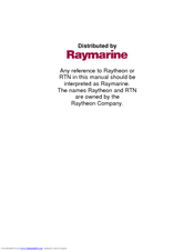 Raymarine Raytheon NAV 398 Operation Manual