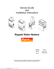 Raypak B0109 Owner's Manual And Installation Instructions