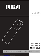 RCA M100256 - Lyra 256 MB Digital Player User Manual