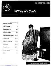 GE VG4039 User Manual