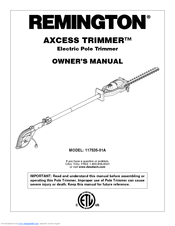 Remington Axcess 117535-01A Owner's Manual