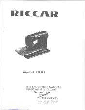 Riccar SUPER STRETCH 888 Instruction Manual