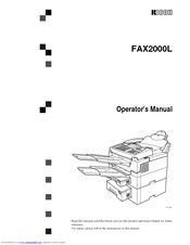 Ricoh fax2000l Operator's Manual