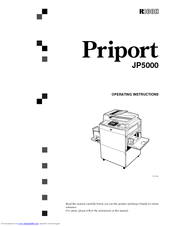Ricoh Priport JP5000 Operating Instructions Manual