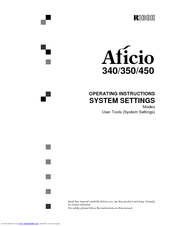 Ricoh Aficio 350 System Settings