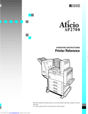 Ricoh Aficio AP2700 Printer Reference