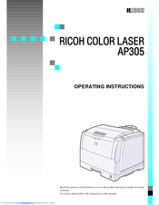 Ricoh AP305 Operating Instructions Manual