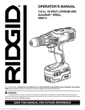 RIDGID AUTOSHIFT R86014 Operator's Manual