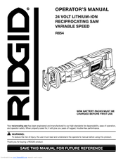 RIDGID R854 Operator's Manual
