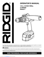 RIDGID R840011 Operator's Manual
