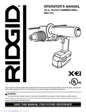 RIDGID R841151 Operator's Manual
