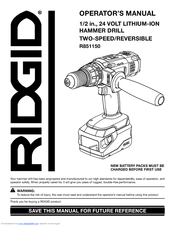 RIDGID R851150 Operator's Manual